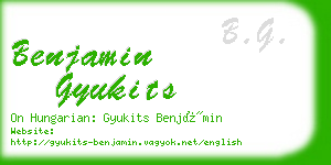 benjamin gyukits business card